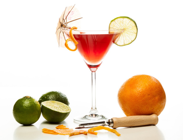 Manhattan cocktail garnished with a cherry - 写真・画像