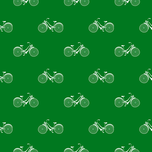 Seamless pattern with repeated images of bicycle - Vetor, Imagem