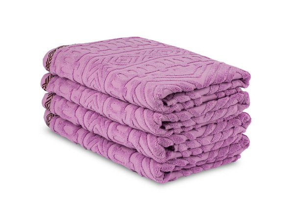 kolorowy ręcznik bawełniany, miękka tkanina frotte, tekstura - Zdjęcie, obraz