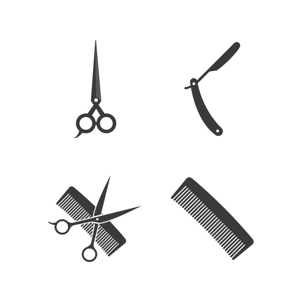 vintage barber shop logo vector icon template - Vecteur, image
