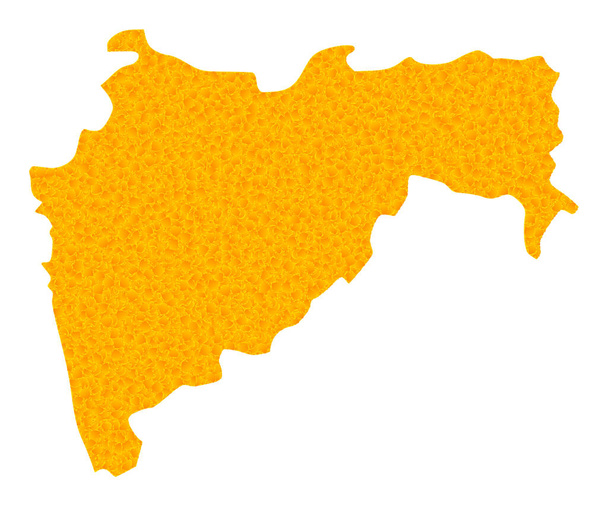 Golden Vector Map of Maharashtra State - Vektör, Görsel