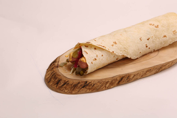delicious meat durum, turkish kebap, sandwich wrap - Fotografie, Obrázek