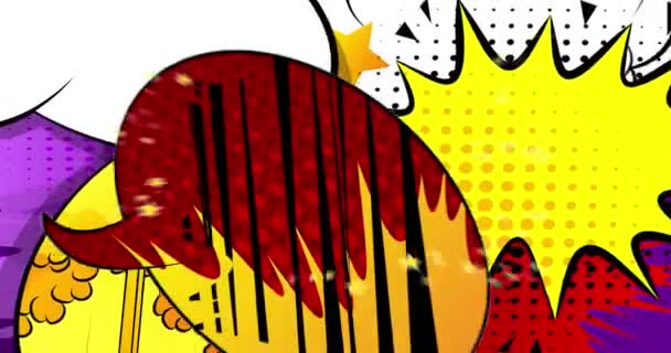 Ρετρό στυλ κόμικ Ομιλία Φούσκα φόντο. Manga φόντο κινουμένων σχεδίων απόθεμα βίντεο. Εισαγωγή στα κόμικς της Ποπ. Αφίσα κίνησης. 4k κινούμενη κίνηση, αλλαγή ταπετσαρίας. - Πλάνα, βίντεο