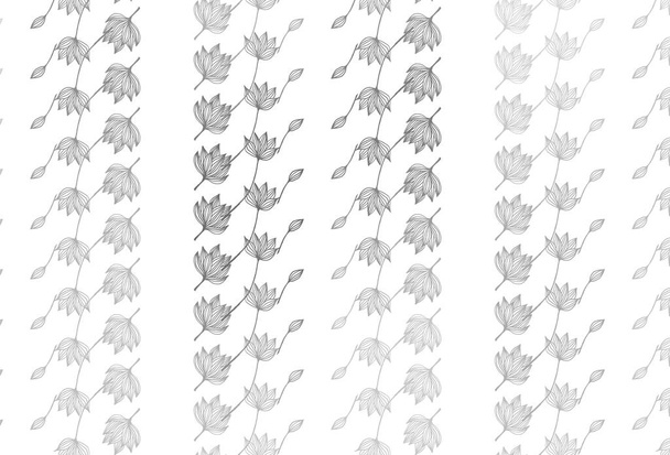 Light Silver, Gray vector doodle template. An elegant bright illustration with leaves in Natural style. Pattern for brand book. - Vecteur, image