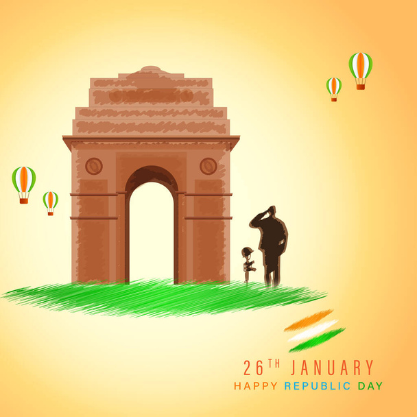 vector illustration for Indian happy republic day - Vetor, Imagem