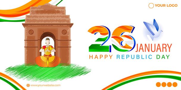 διανυσματική απεικόνιση για την ευτυχισμένη ινδική δημοκρατία ημέρα - Διάνυσμα, εικόνα