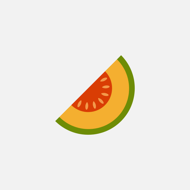 Wektor logo melona. melon na białym tle. Połowa pokrojonego melona. - Wektor, obraz