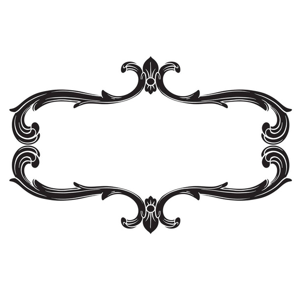 Classical baroque frame for design, vector illustration - Vector, Image