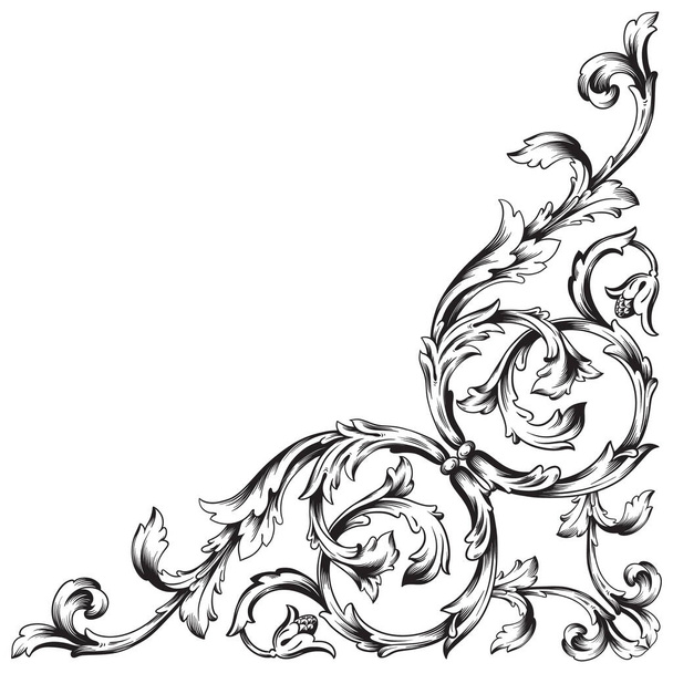 klassische barocke Vektor-Reihe von Vintage-Elementen für das Design. dekoratives Gestaltungselement filigraner Kalligrafie-Vektor. Sie können für die Hochzeitsdekoration der Grußkarte und Laserschneiden verwenden. - Vektor, Bild