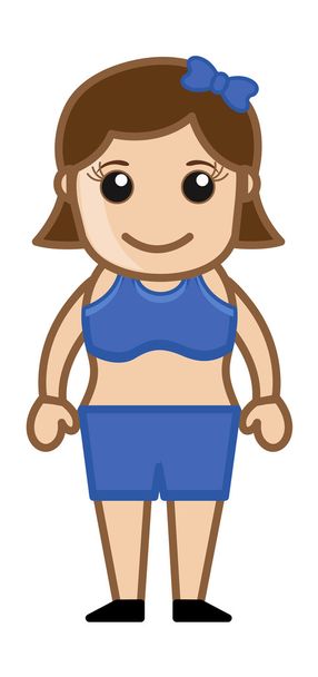 Sportswoman - Vector Character Cartoon Illustration - Wektor, obraz