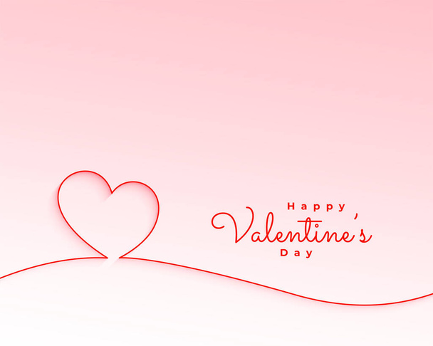 valentines day card with line love heart design - Vetor, Imagem