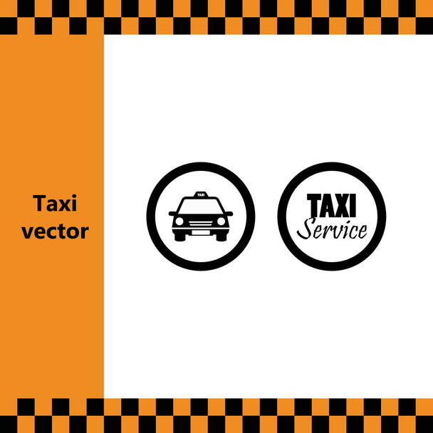 Verkeerstekens taxi pictogram vector op witte achtergrond - Vector, afbeelding