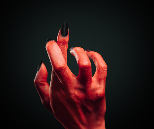 Demon hand with gesture cross fingers - Фото, зображення