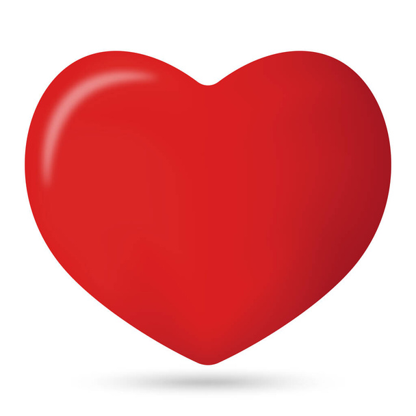 Heart love 3d red icon - Διάνυσμα, εικόνα