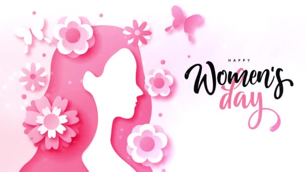 Glücklicher internationaler Frauentag (Kokusai josei day). Grußkarte Postkarte am 8. März. Froh kvinnors dag womens day girl power animation in 4k. Felice Giorno delle Donne - Animation der Kampagne  - Filmmaterial, Video