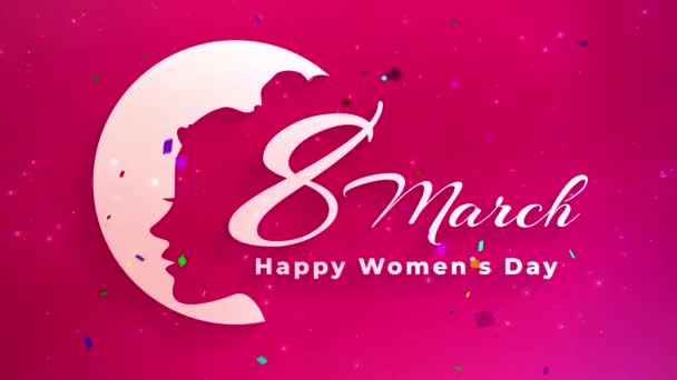 Uluslararası Kadınlar Gününüz kutlu olsun (Kokusai Josei Günü). 8 Mart 'ta tebrik kartı. Kvinnors dag women 's day girl power animasyon 4K' da. Felice Giorno delle Donne - kampanya hisse senedi animasyonu  - Video, Çekim