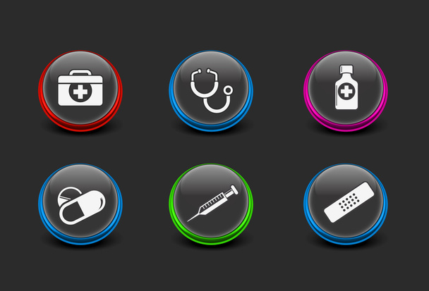 Набор медицинских значков в Интернете
 - Вектор,изображение