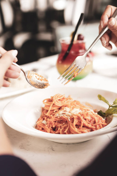 Tasty appetizing classic Italian pasta with a delicious sauce. - Fotografie, Obrázek