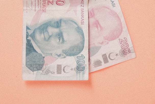 Turkish currency, Turkish lira banknotes - Foto, Imagen
