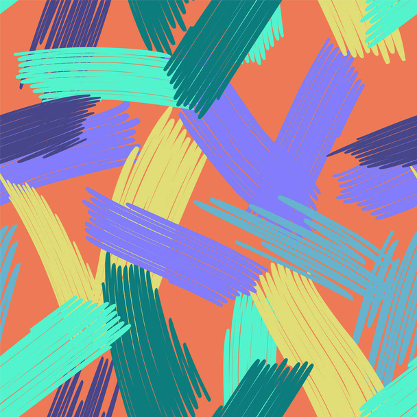 Abstract colored seamless background of doodle. Multicolored doodles are drawn with a felt pen randomly. Vector drawing. Kid graphic. Abstract bright wallpaper. - Wektor, obraz