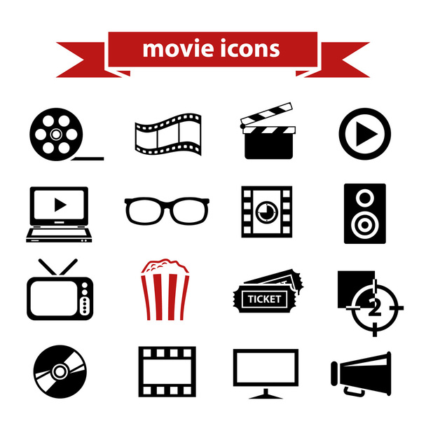 movie icons - Vektor, kép