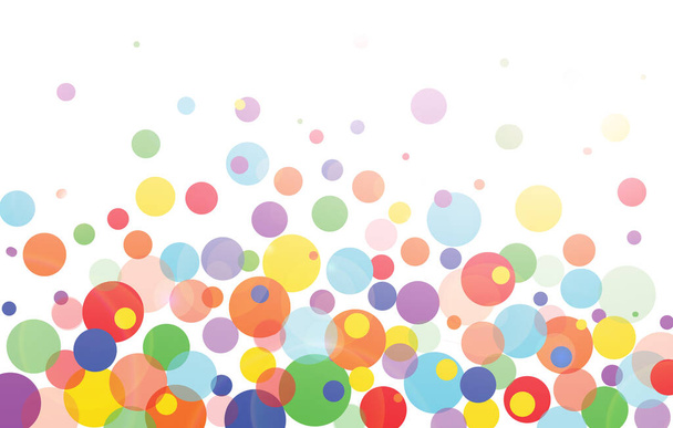 Cheerful background with multicolor circles and radiance on white background. - Photo, image
