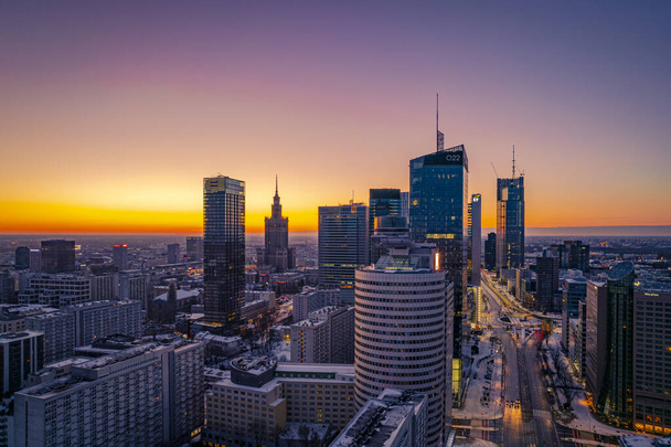 Warsaw, Poland. Aerial view of the city - Φωτογραφία, εικόνα