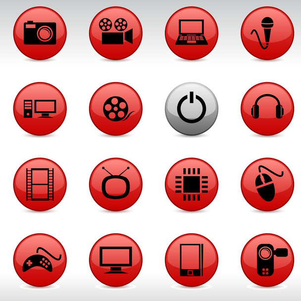 Multimedia icons. - Vector, Imagen