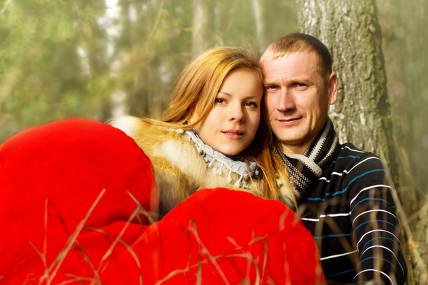 Married couple on nature in the woods - Photo, Image