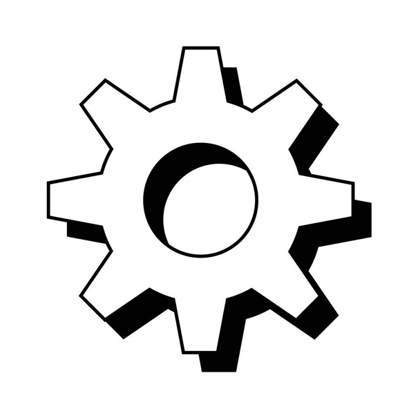 Silhouette icon of a gear in shadow. Vector. - ベクター画像