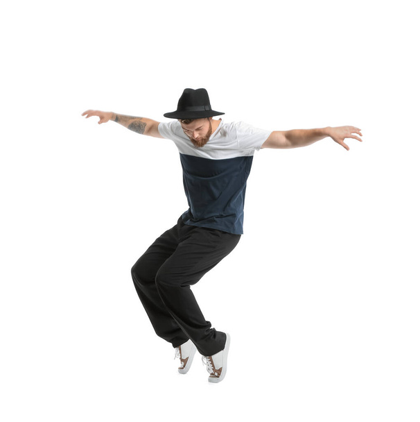 Cool dancing young man isolated on white - Photo, Image