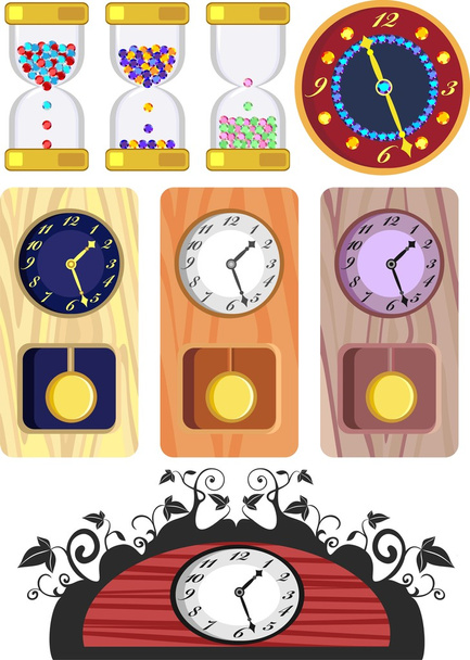 Set of different clock - Vector, Image