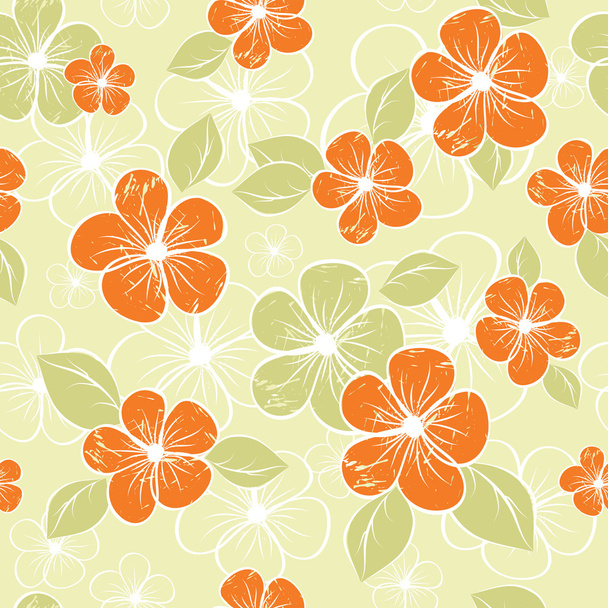 Tropical seamless floral background - Vector, imagen