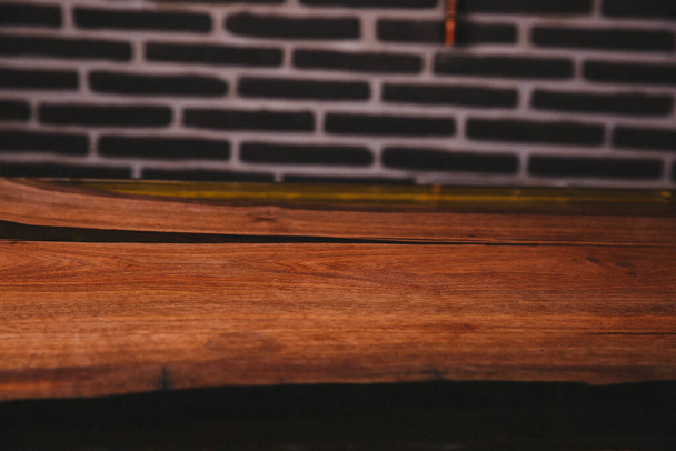 Close up modern wooden and black background - Foto, imagen