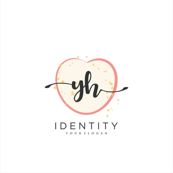 YH Handwriting logo vector art of initial signature, wedding, fashion, jewerly, boutique, floral and botanical with creative template for any company or business. - ベクター画像