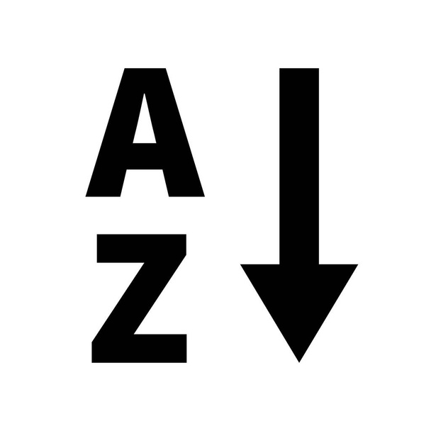 Alphabet sort icon. Arrow and letter vectors. - Vektor, kép