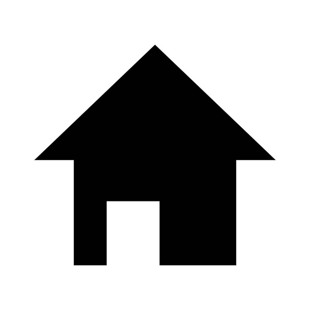Home silhouette icon in black. Vector. - Vector, imagen