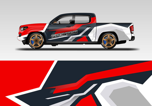 car wrap design vector livery background - Vector, Image