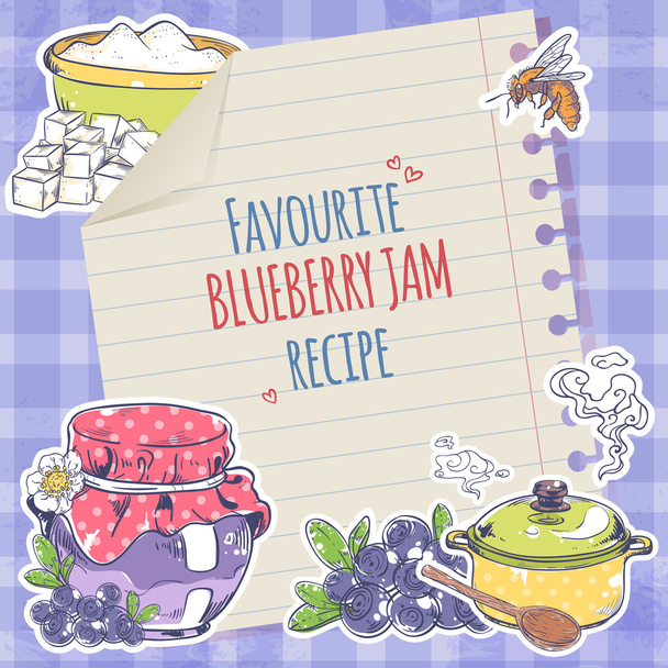 Blueberry jam poster - Vector, Image