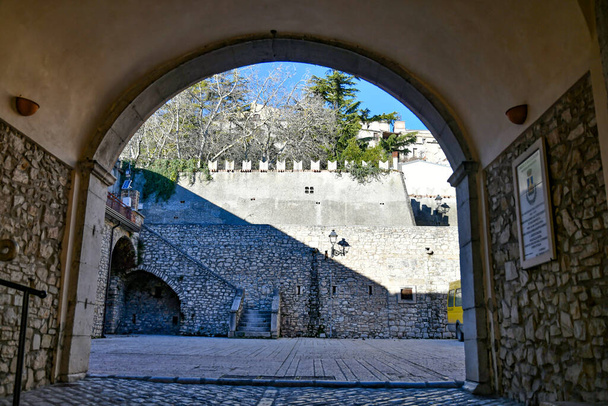 Entrance arch in the courtyard of the town hall of Buonalbergo, a mountain village in the province of Benevento, Italy. - Photo, Image