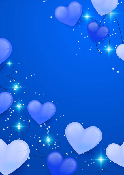 Blue universal love valentine background. Design for special days, women's day, valentine's day, birthday, mother's day, father's day, Christmas, wedding, and event celebrations. - Vetor, Imagem