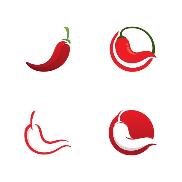 Chili logo vector Spicy food symbol template - Vector, Image