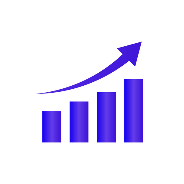 Purple arrow and bar graph. Business chart. Vector. - Vektor, kép
