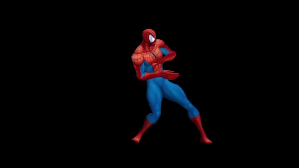 Dancing Spider-Man. 3D animation of Spider-Man. The amazing dancing. - Footage, Video