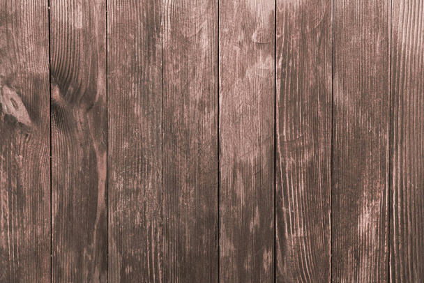 Vintage brown wood background texture with knots and nail holes. Old painted wood wall. Wooden dark horizontal boards - Photo, Image