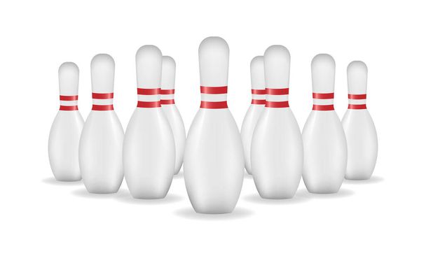 Group of bowling pins isolated on white background, vector - Vektor, kép