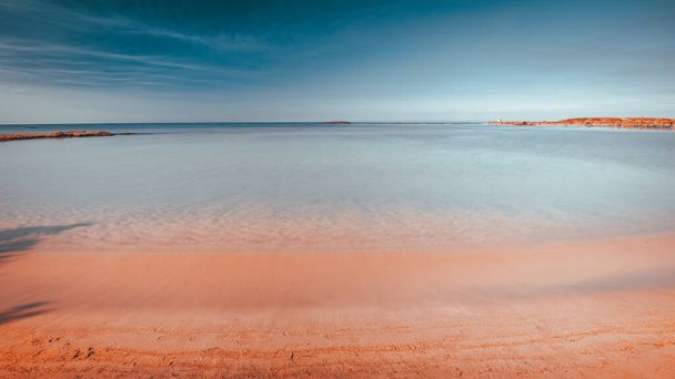 Elafonisi beach in Crete, Greece, pink sand, Panorama, long exposure  - Foto, Bild