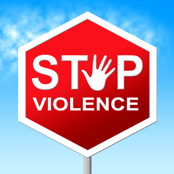 Stop erőszak látható figyelmeztető jel, és a brutalitás - Fotó, kép