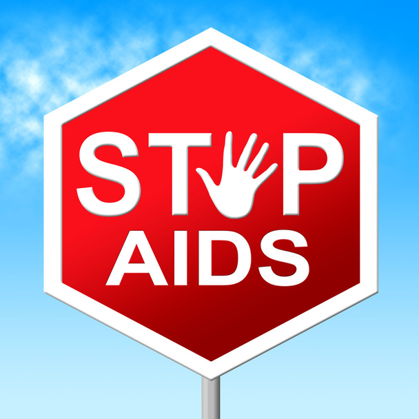 Stop aids δηλώνει σύνδρομο επίκτητης ανοσοανεπάρκειας και προσοχή - Φωτογραφία, εικόνα