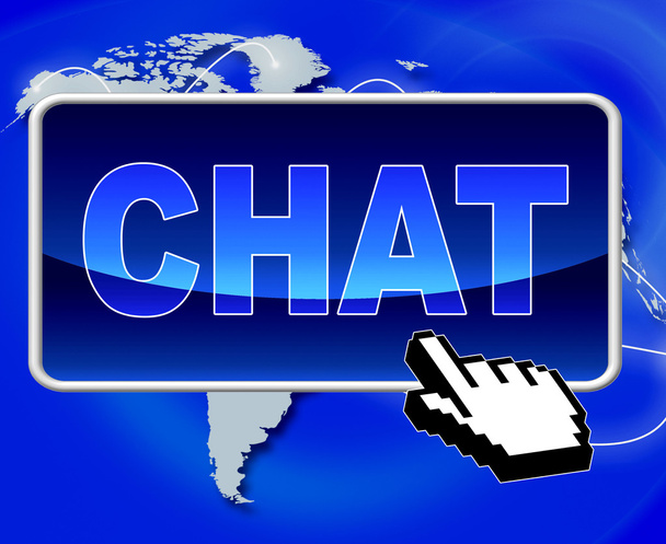 Botón de Chat Representa World Wide Web y Teléfono
 - Foto, Imagen